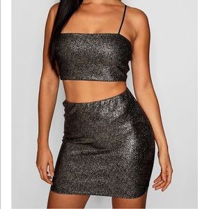 Sparkle Crop Top And Mini Skirt Co-ordinate